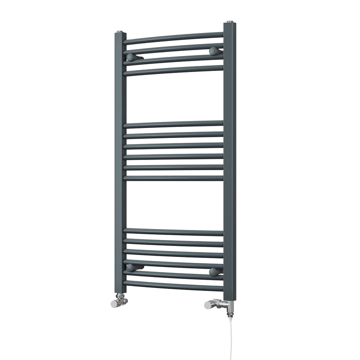 Zennor Anthracite Dual Fuel Towel Rail 1000mm x 500mm – Standard Curved Bathroom Radiator