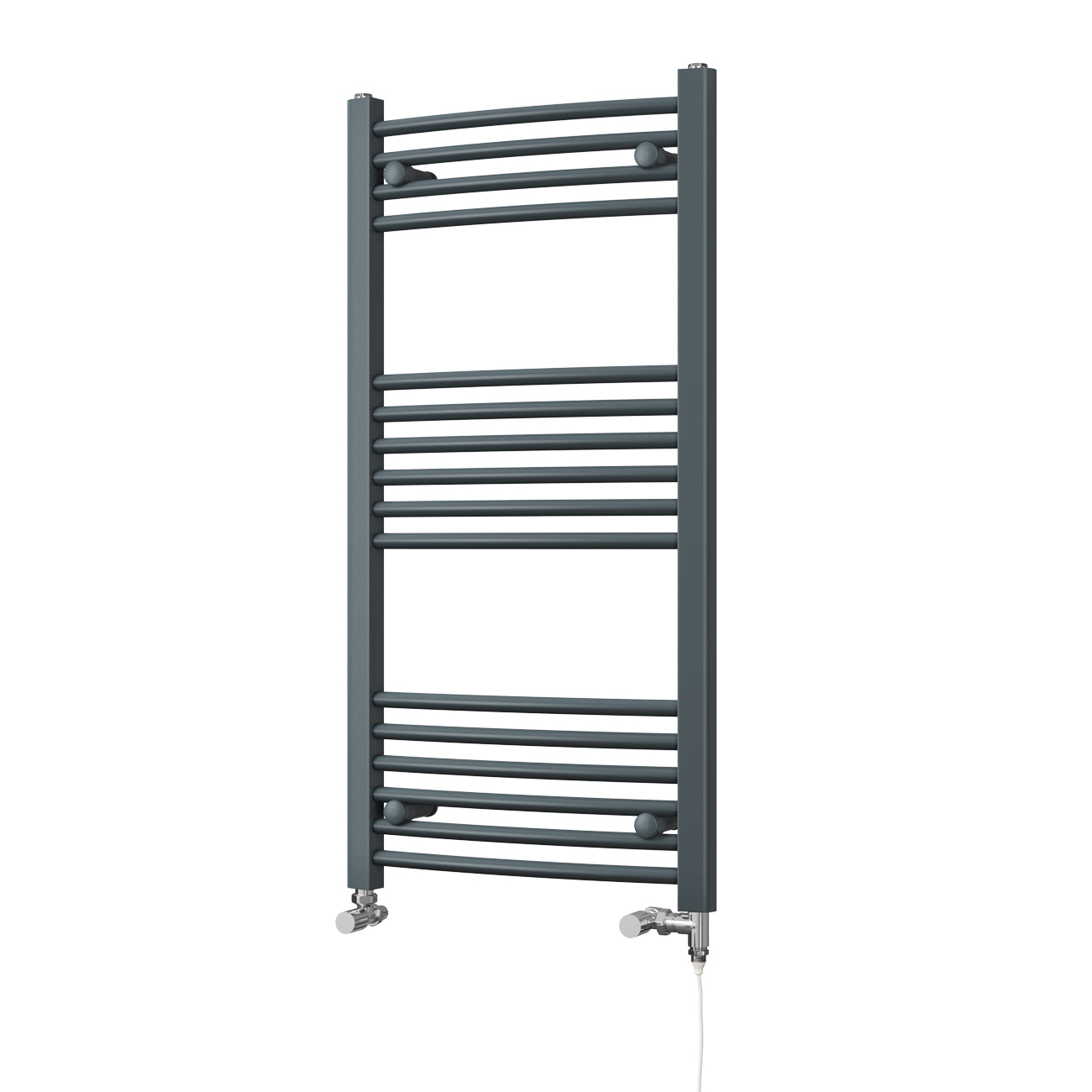 Zennor Anthracite Dual Fuel Towel Rail 1000mm x 500mm – Standard Curved Bathroom Radiator