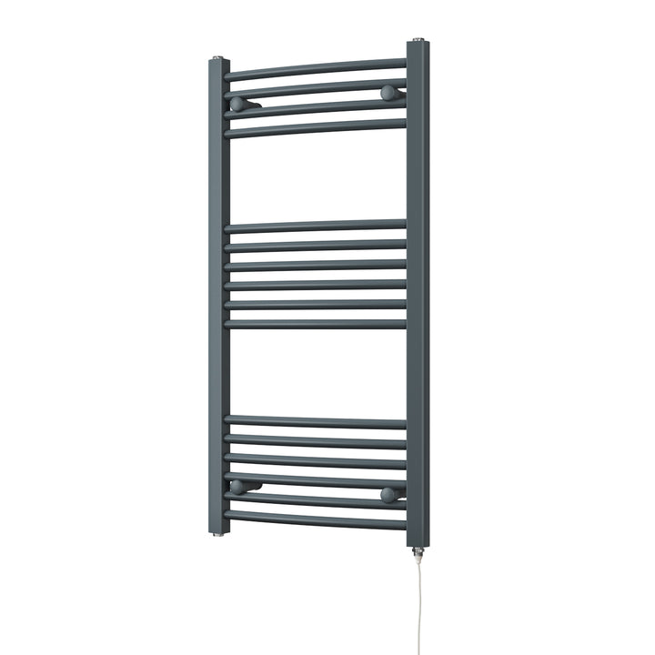 Zennor - Anthracite Electric Towel Rail H1000mm x W500mm Curved 400w Standard