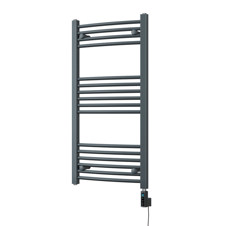 Zennor - Anthracite Electric Towel Rail H1000mm x W500mm Curved 400w Thermostatic WIFI