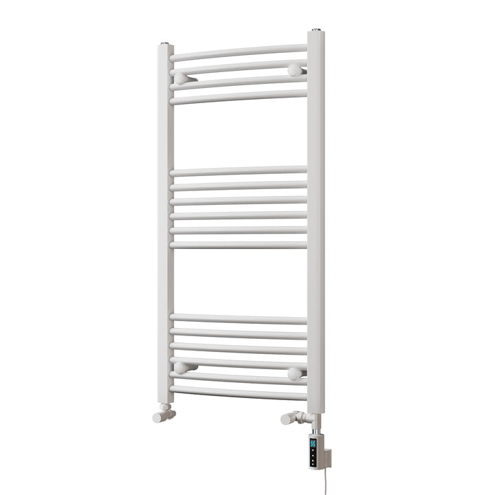 Zennor - White Dual Fuel Towel Rail H1000mm x W500mm Thermostatic WIFI - Curved