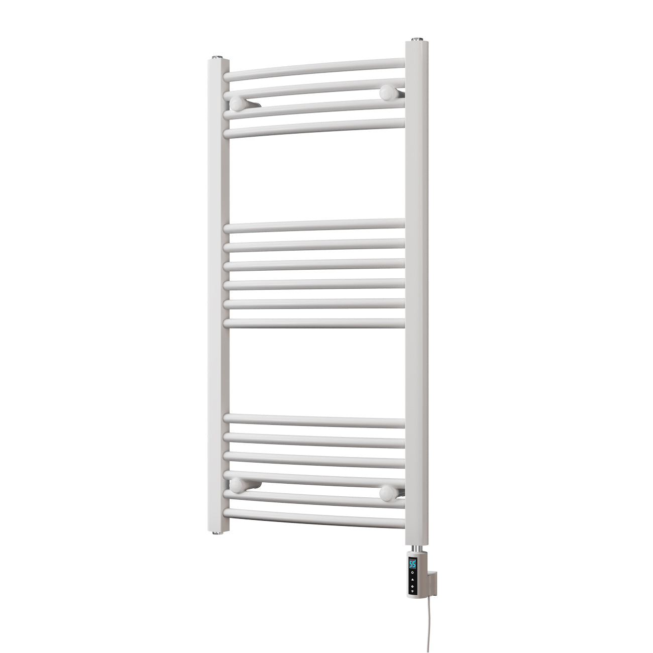 Zennor - White Electric Towel Rail H1000mm x W500mm Curved 300w Thermostatic WIFI