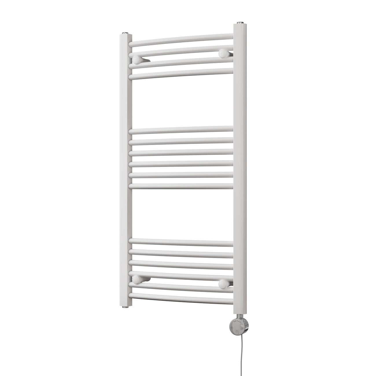 Zennor - White Electric Towel Rail H1000mm x W500mm Curved 400w Thermostatic