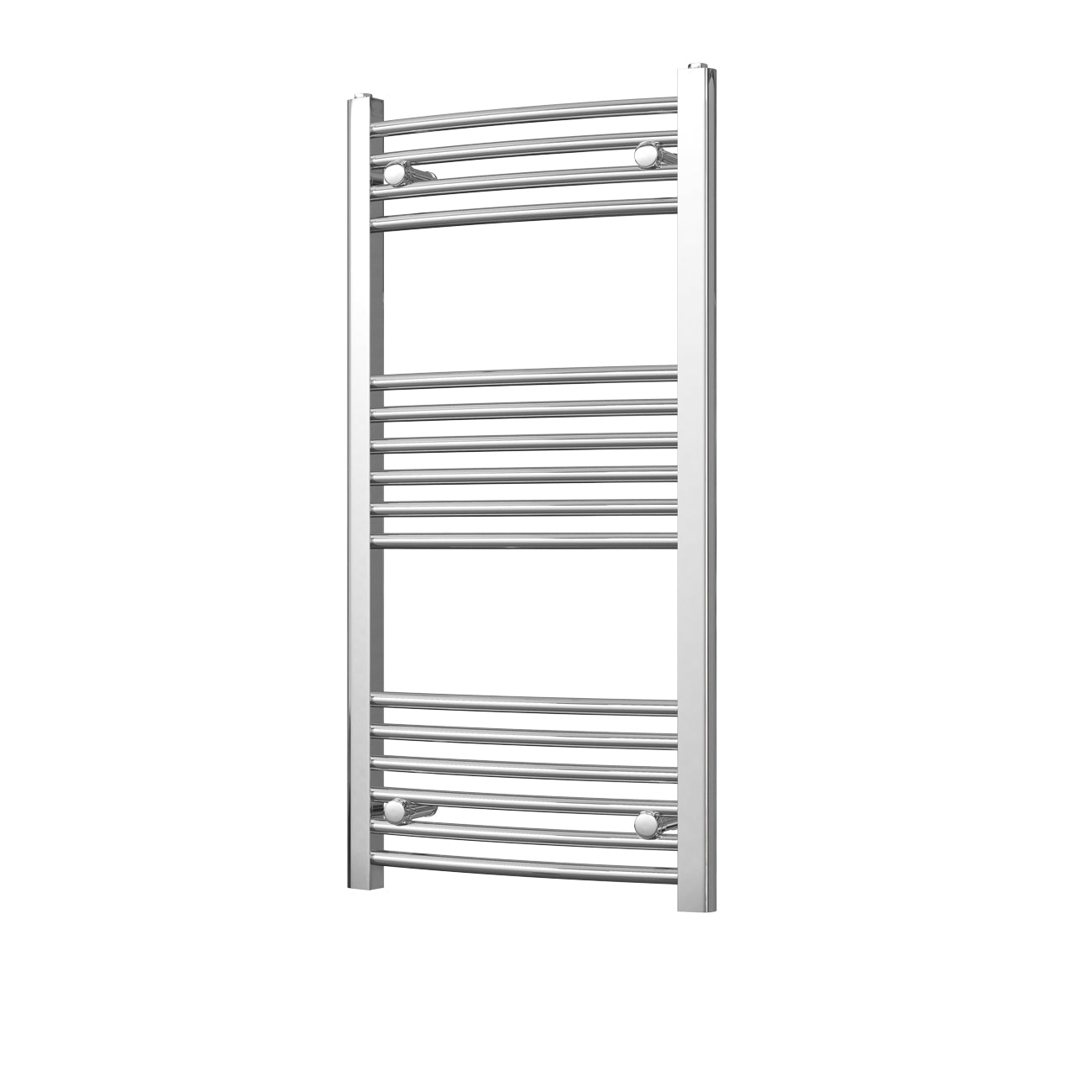 Zennor - Chrome Heated Towel Rail - H1000mm x W500mm - Curved