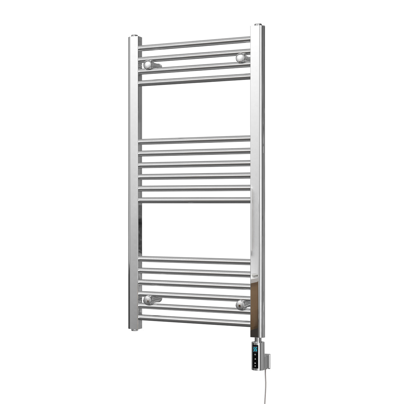 Zennor - Chrome Electric Towel Rail H1000mm x W500mm Straight 300w Thermostatic WIFI