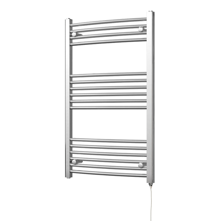 Zennor - Chrome Electric Towel Rail H1000mm x W600mm Curved 300w Standard