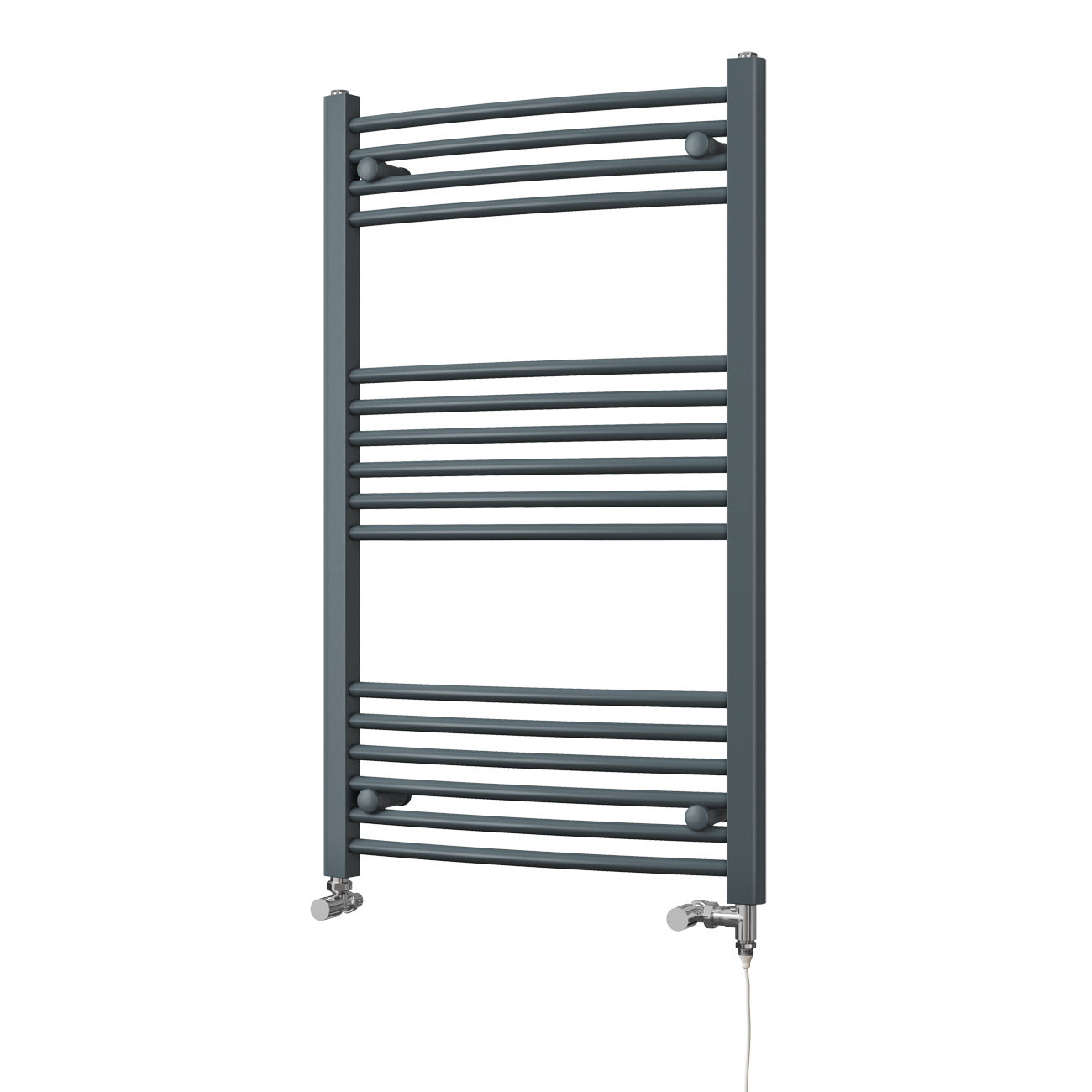 Zennor - Anthracite Dual Fuel Towel Rail H1000mm x W600mm Standard - Curved