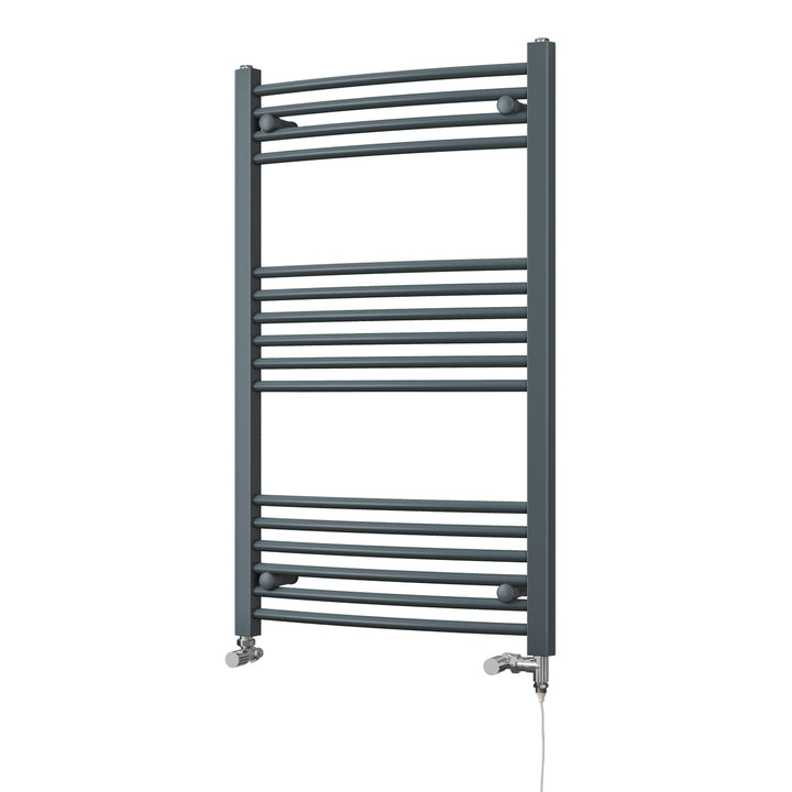 Zennor - Anthracite Dual Fuel Towel Rail H1000mm x W600mm Standard - Curved
