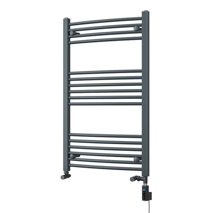 Zennor - Anthracite Dual Fuel Towel Rail H1000mm x W600mm Thermostatic WIFI - Curved