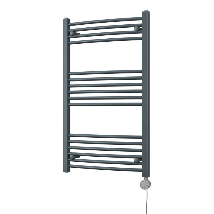 Zennor - Anthracite Electric Towel Rail H1000mm x W600mm Curved 500w Thermostatic