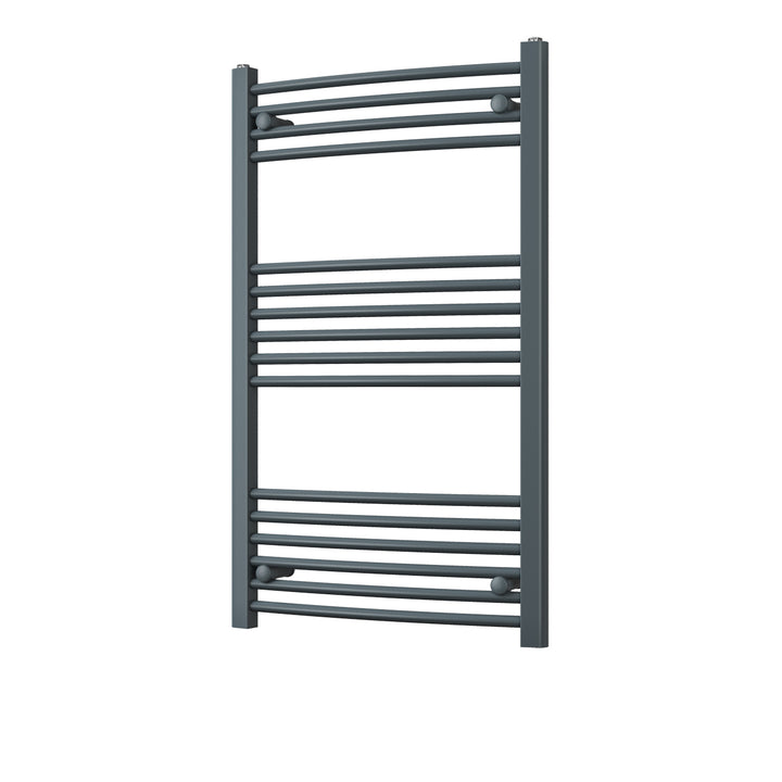 Zennor - Anthracite Heated Towel Rail - H1000mm x W600mm - Curved