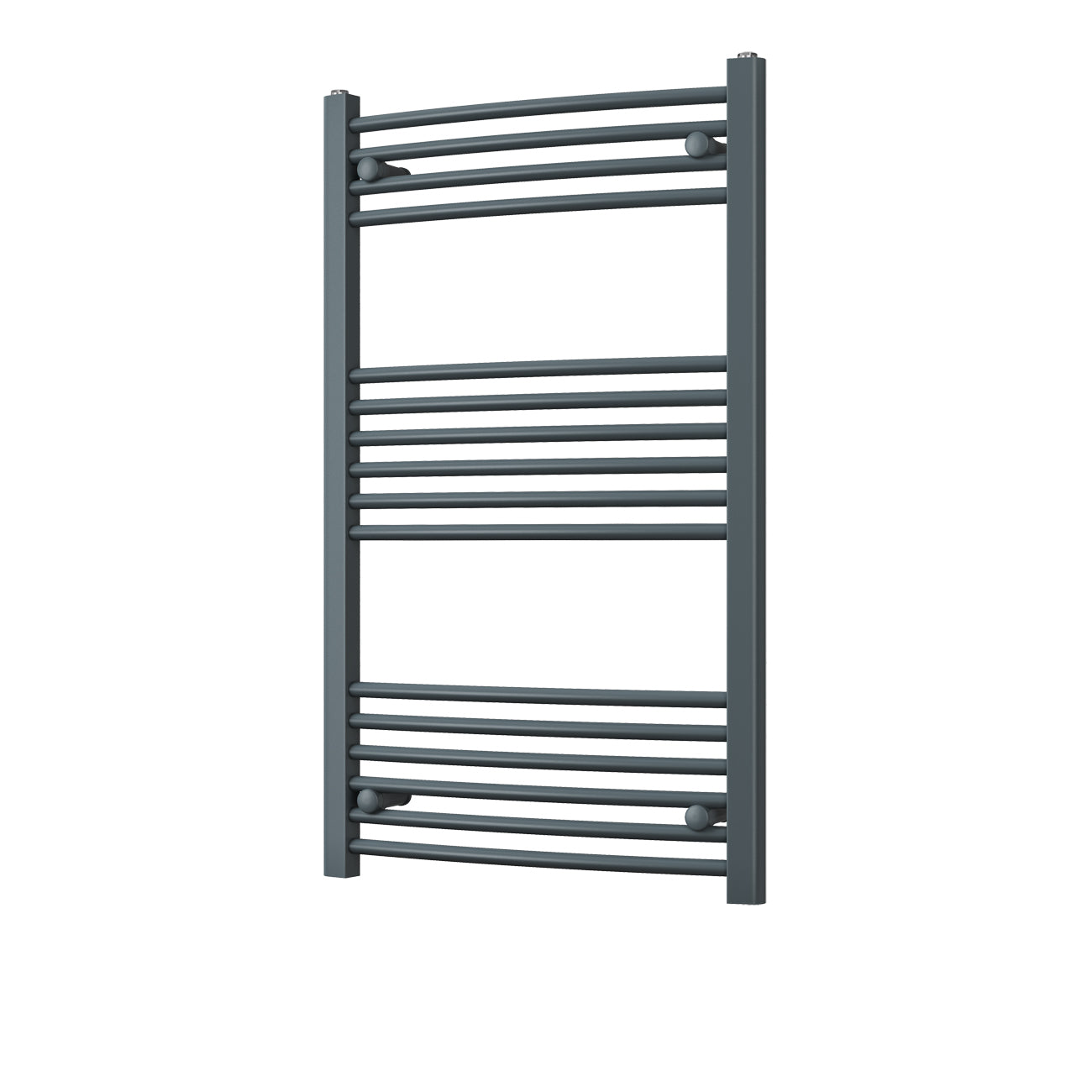 Zennor - Anthracite Heated Towel Rail - H1000mm x W600mm - Curved