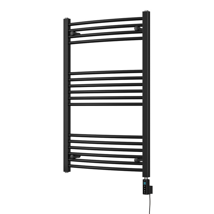 Zennor - Black Electric Towel Rail H1000mm x W600mm Curved 500w Thermostatic WIFI