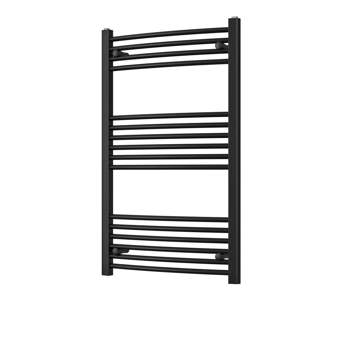 Zennor - Black Heated Towel Rail - H1000mm x W600mm - Curved