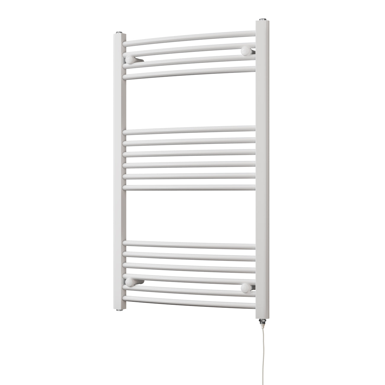 Zennor - White Electric Towel Rail H1000mm x W600mm Curved 500w Standard
