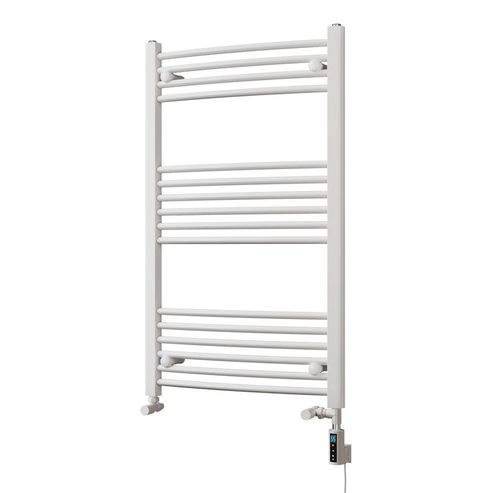 Zennor - White Dual Fuel Towel Rail H1000mm x W600mm Thermostatic WIFI - Curved