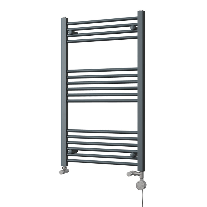 Zennor - Anthracite Dual Fuel Towel Rail H1000mm x W600mm Thermostatic - Straight