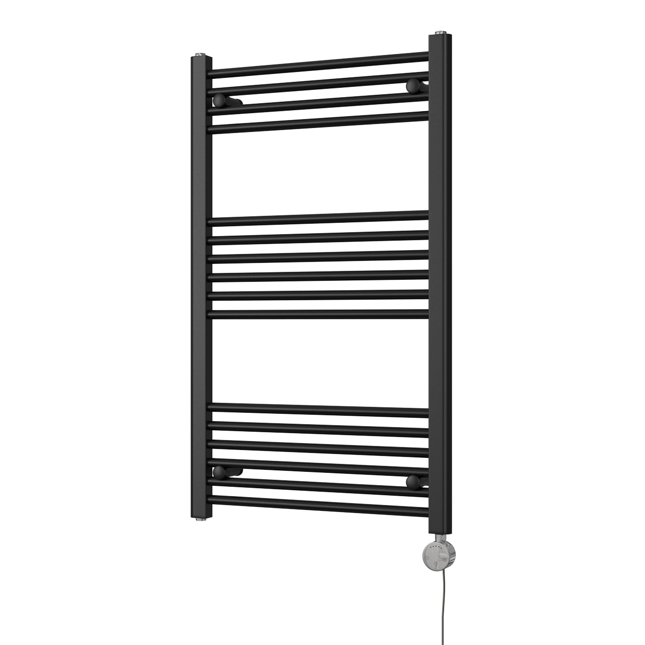Zennor - Black Electric Towel Rail H1000mm x W600mm Straight 500w Thermostatic