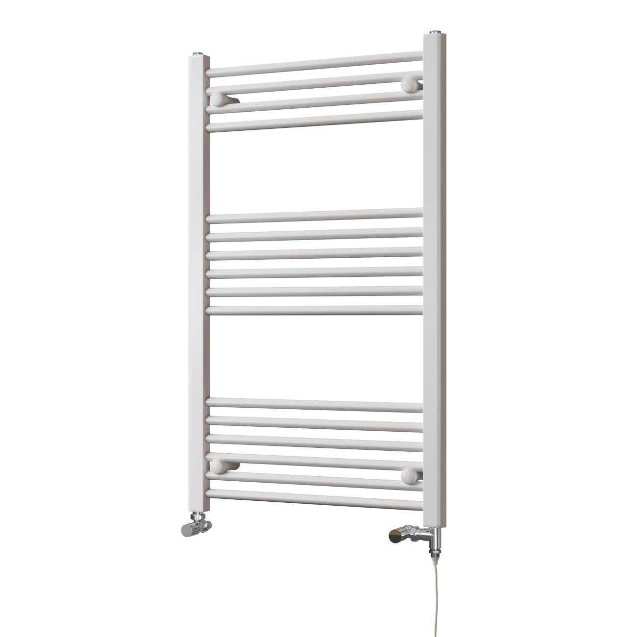 Zennor - White Dual Fuel Towel Rail H1000mm x W600mm Standard - Straight