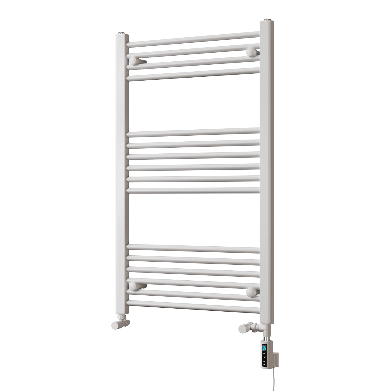 Zennor - White Dual Fuel Towel Rail H1000mm x W600mm Thermostatic WIFI - Straight