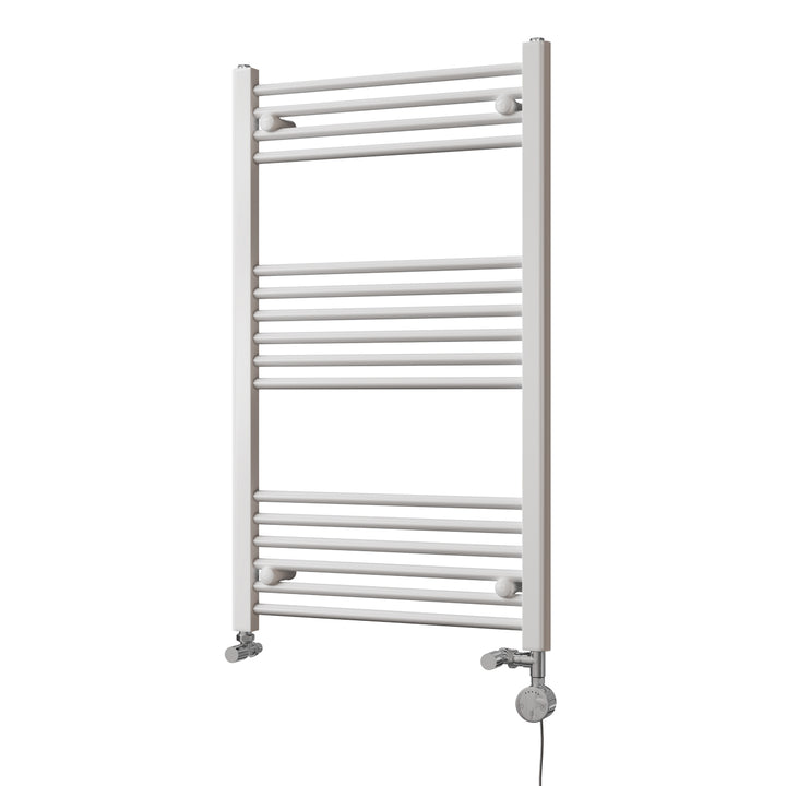 Zennor - White Dual Fuel Towel Rail H1000mm x W600mm Thermostatic - Straight
