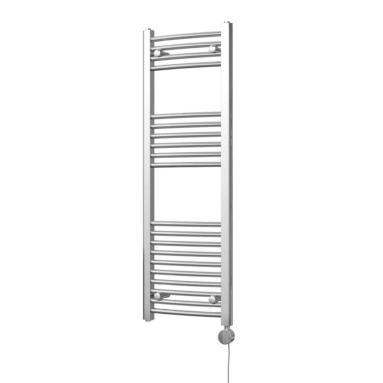 Zennor - Chrome Electric Towel Rail H1200mm x W400mm Curved 300w Thermostatic