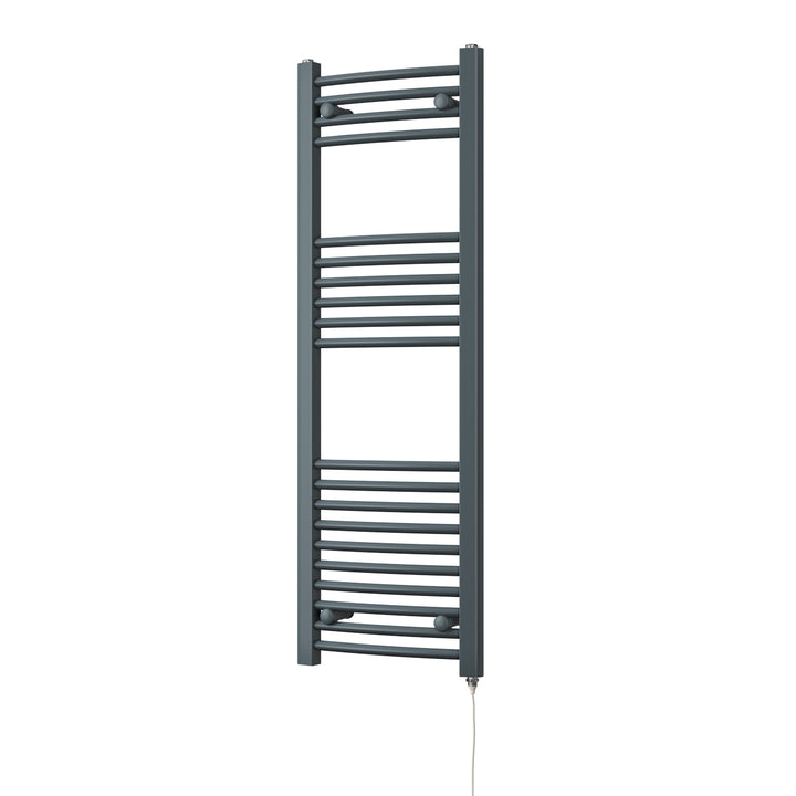 Zennor - Anthracite Electric Towel Rail H1200mm x W400mm Curved 400w Standard