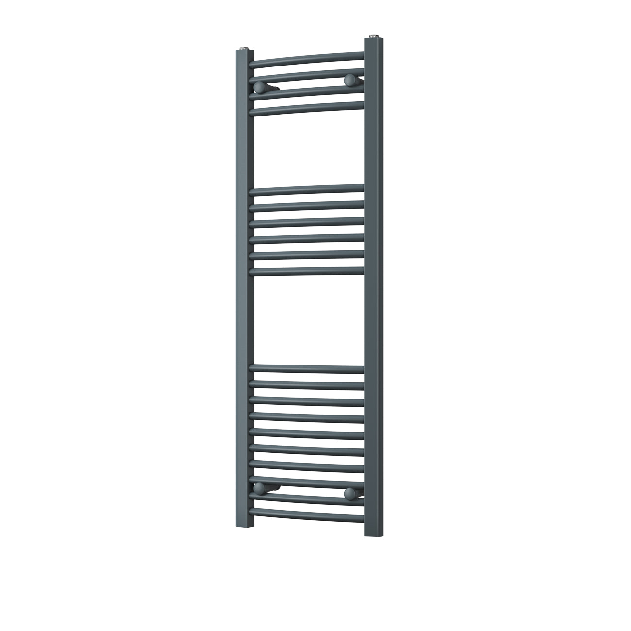 Zennor - Anthracite Heated Towel Rail - H1200mm x W400mm - Curved