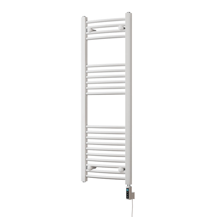 Zennor - White Electric Towel Rail H1200mm x W400mm Curved 400w Thermostatic WIFI