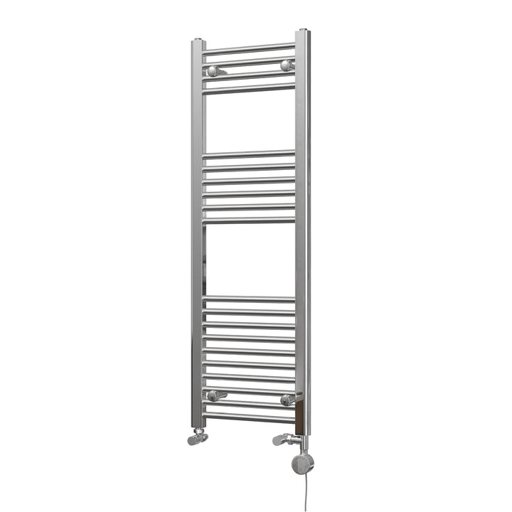 Zennor - Chrome Dual Fuel Towel Rail H1200mm x W400mm Thermostatic - Straight
