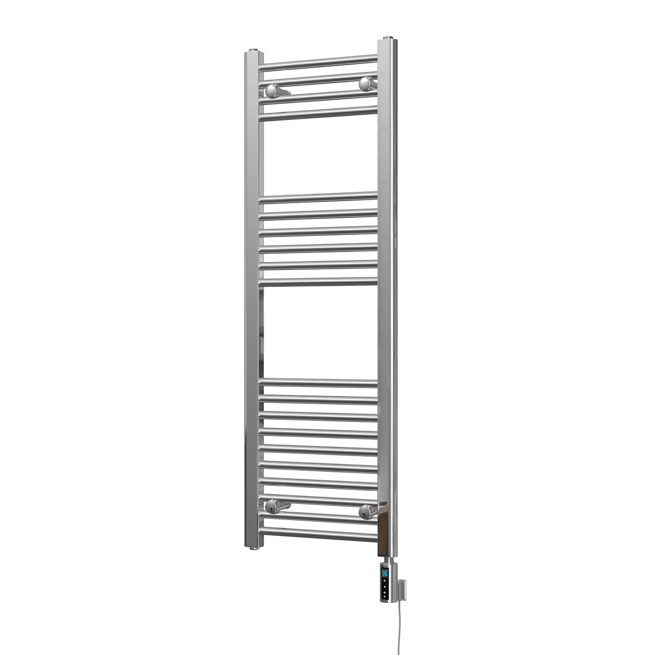 Zennor - Chrome Electric Towel Rail H1200mm x W400mm Straight 300w Thermostatic WIFI