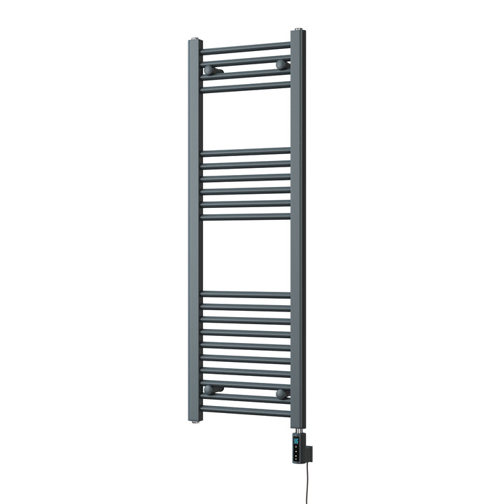 Zennor - Anthracite Electric Towel Rail H1200mm x W400mm Straight 300w Thermostatic WIFI
