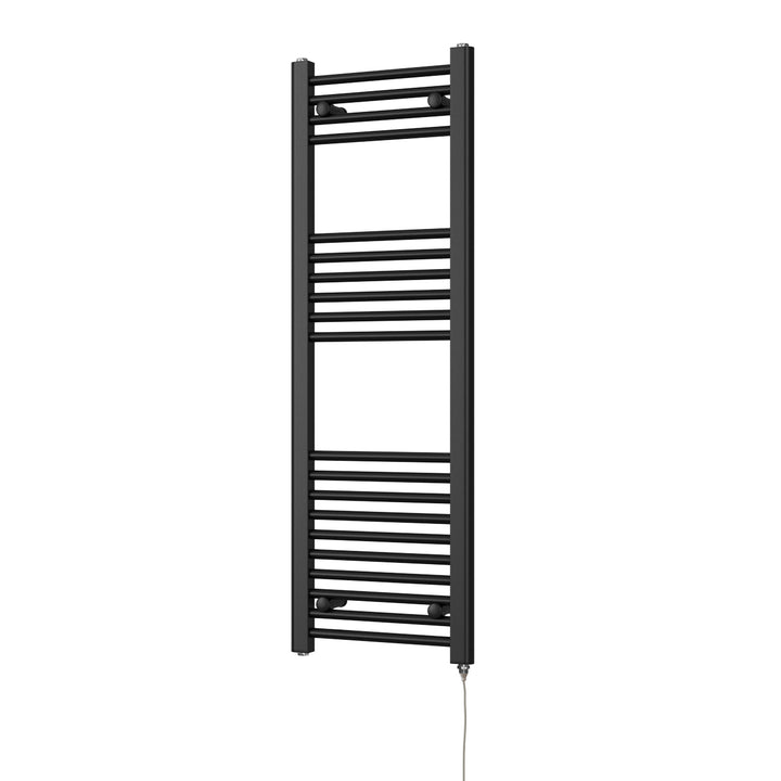 Zennor - Black Electric Towel Rail H1200mm x W400mm Straight 400w Standard