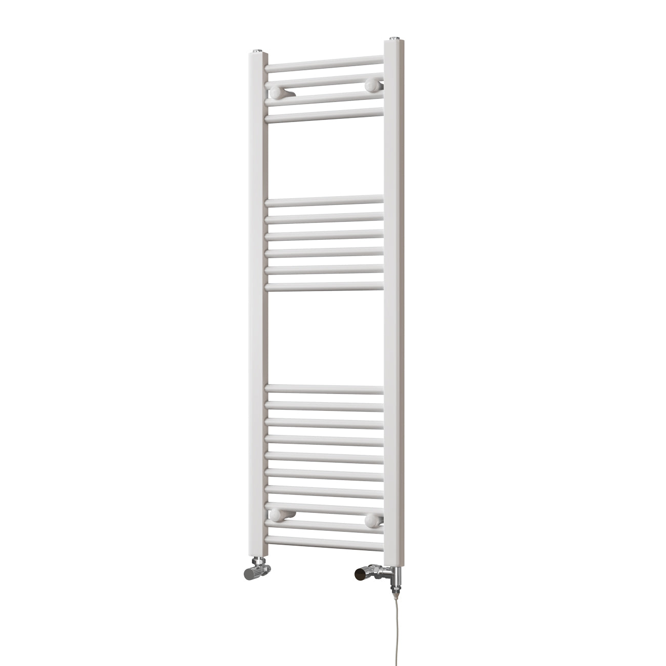 Zennor - White Dual Fuel Towel Rail H1200mm x W400mm Standard - Straight