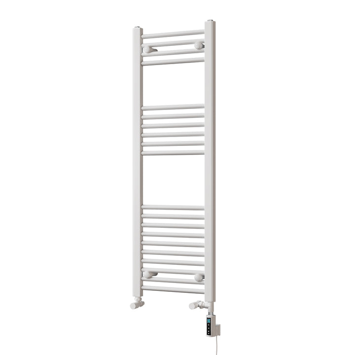 Zennor - White Dual Fuel Towel Rail H1200mm x W400mm Thermostatic WIFI - Straight