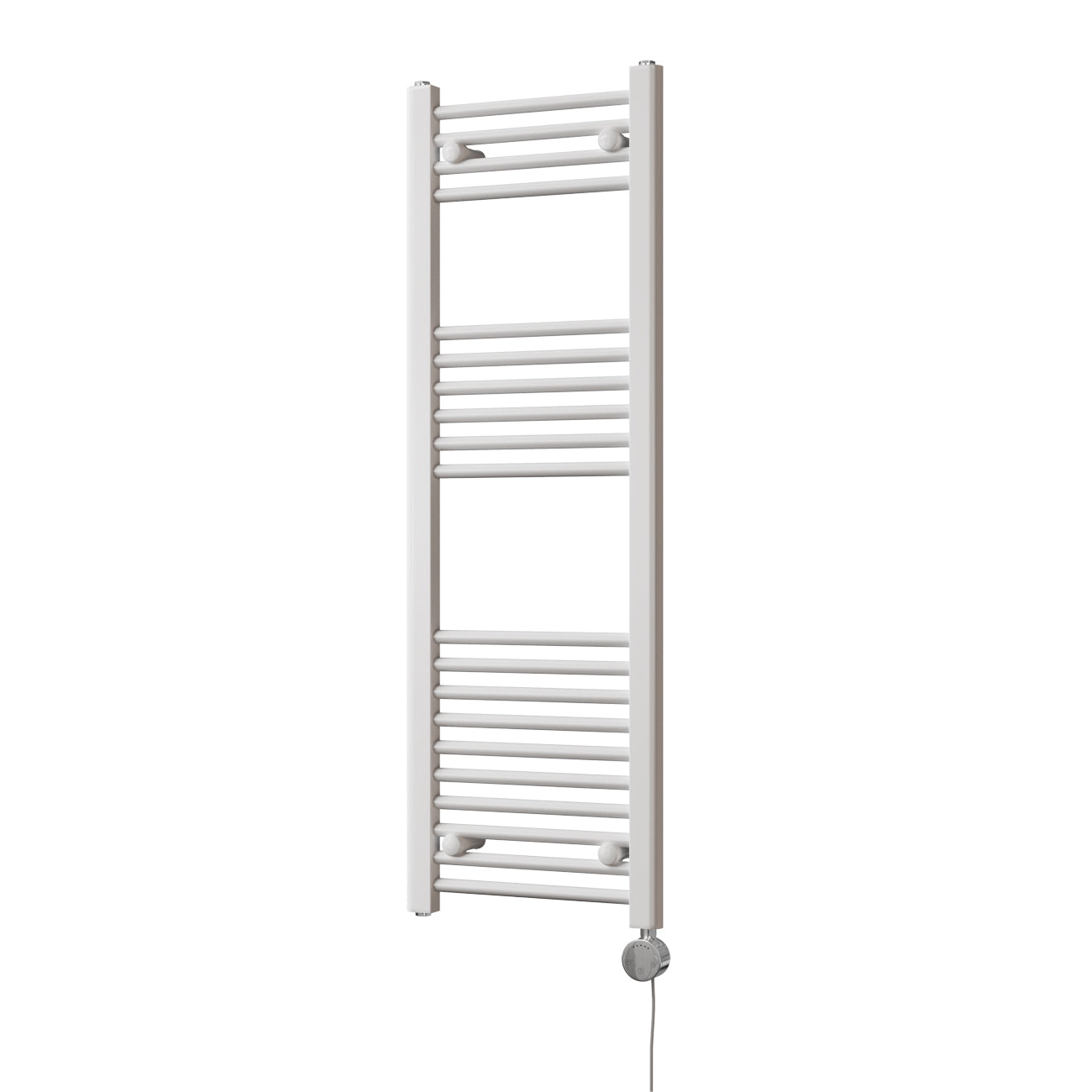 Zennor - White Electric Towel Rail H1200mm x W400mm Straight 400w Thermostatic