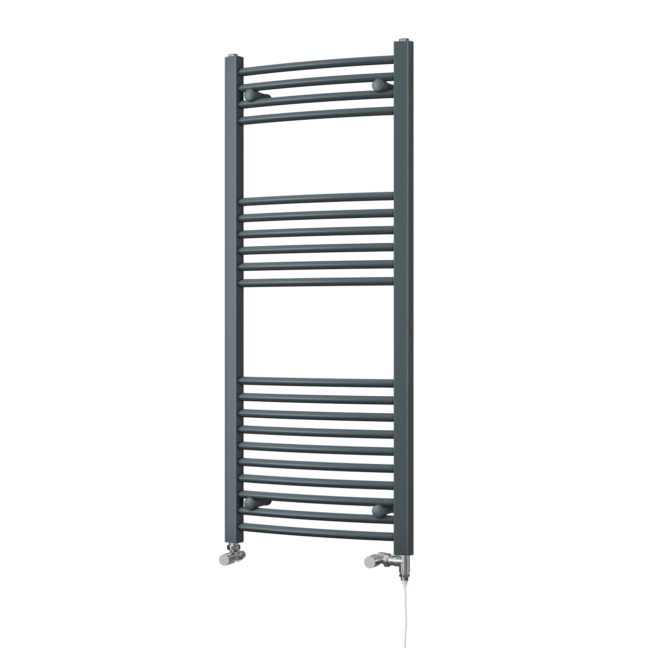 Zennor - Anthracite Dual Fuel Towel Rail H1200mm x W500mm Standard - Curved