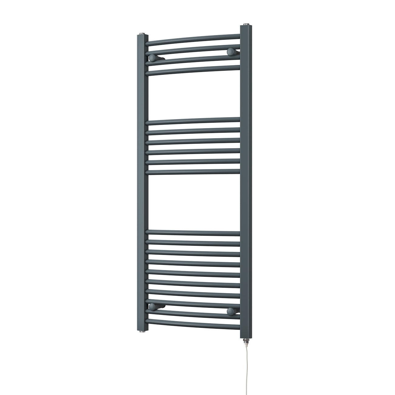 Zennor - Anthracite Electric Towel Rail H1200mm x W500mm Curved 500w Standard