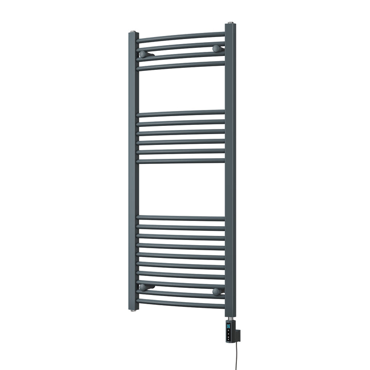 Zennor - Anthracite Electric Towel Rail H1200mm x W500mm Curved 500w Thermostatic WIFI