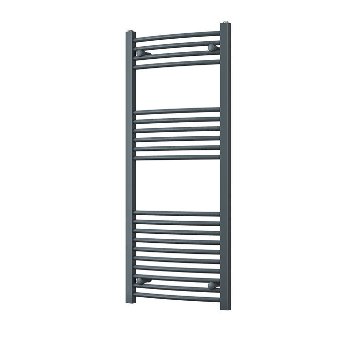 Zennor - Anthracite Heated Towel Rail - H1200mm x W500mm - Curved