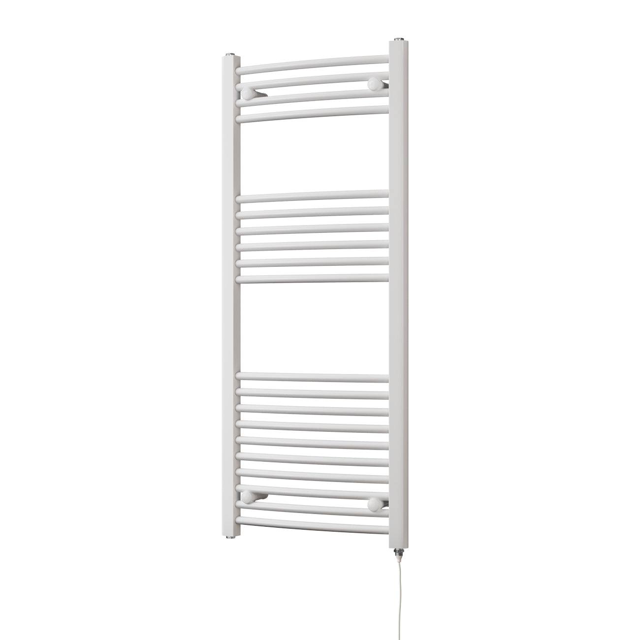 Zennor - White Electric Towel Rail H1200mm x W500mm Curved 500w Standard
