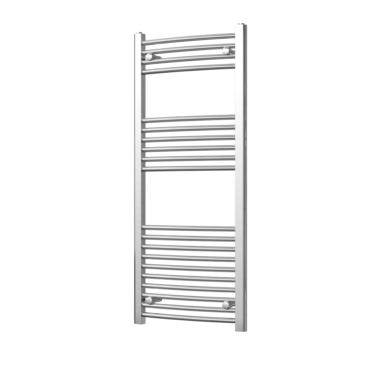 Zennor - Chrome Heated Towel Rail - H1200mm x W500mm - Curved