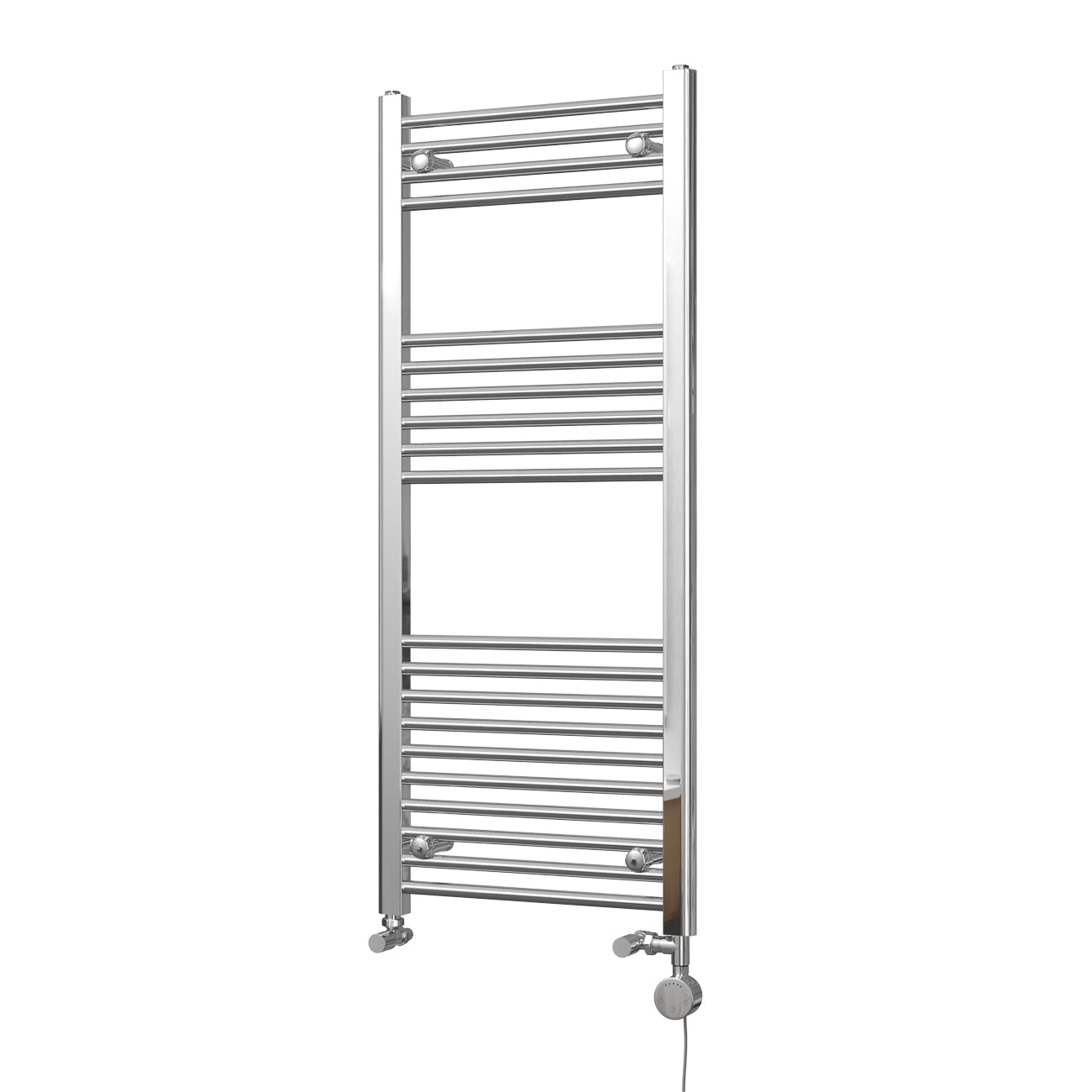 Zennor - Chrome Dual Fuel Towel Rail H1200mm x W500mm Thermostatic - Straight