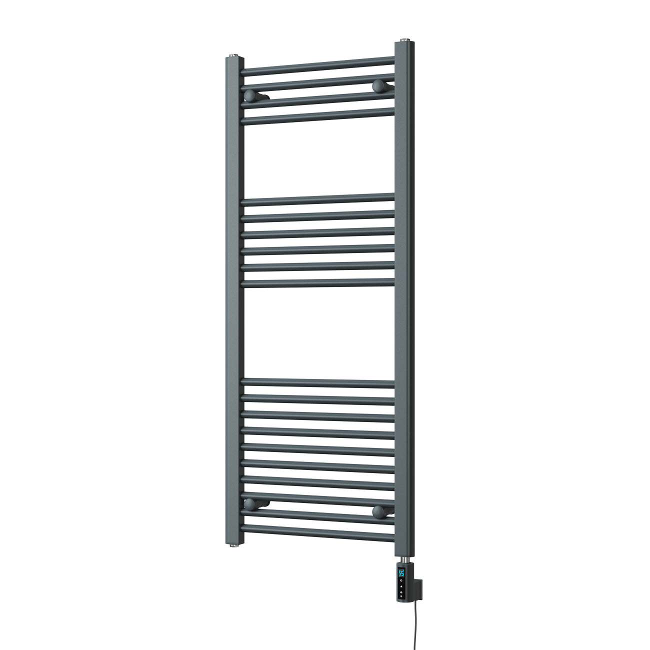 Zennor - Anthracite Electric Towel Rail H1200mm x W500mm Straight 600w Thermostatic WIFI