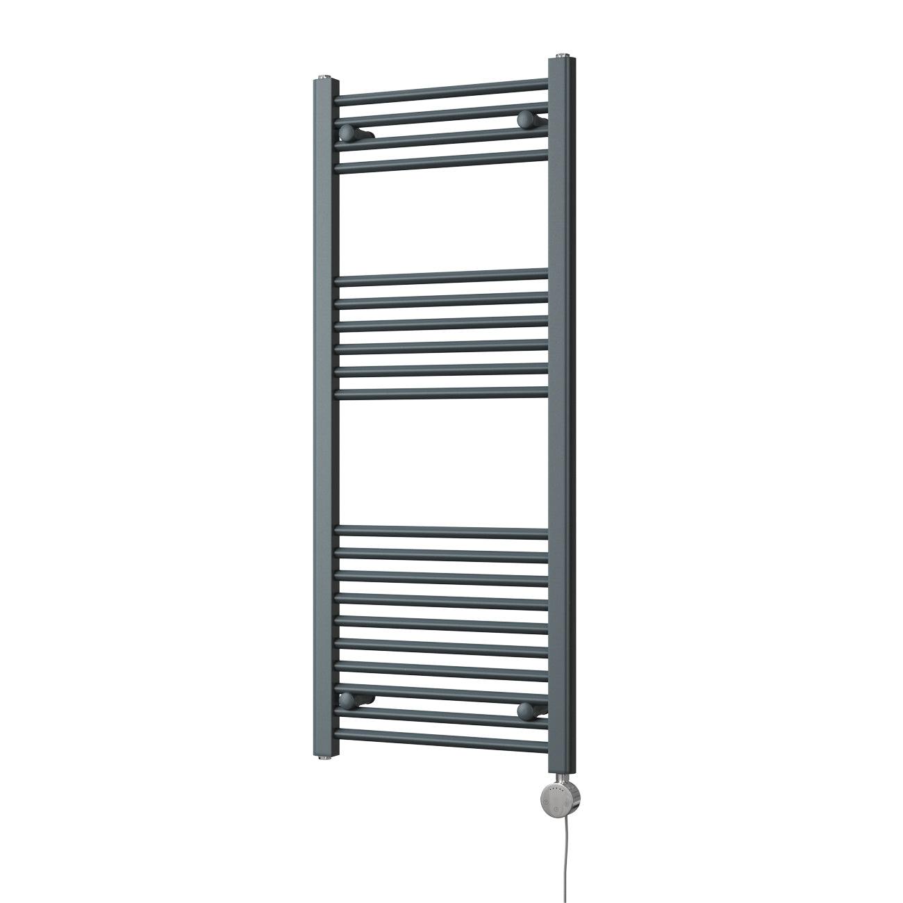 Zennor - Anthracite Electric Towel Rail H1200mm x W500mm Straight 500w Thermostatic