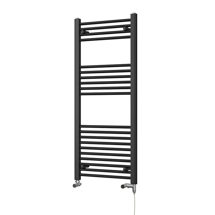 Zennor - Black Dual Fuel Towel Rail H1200mm x W500mm Standard - Straight