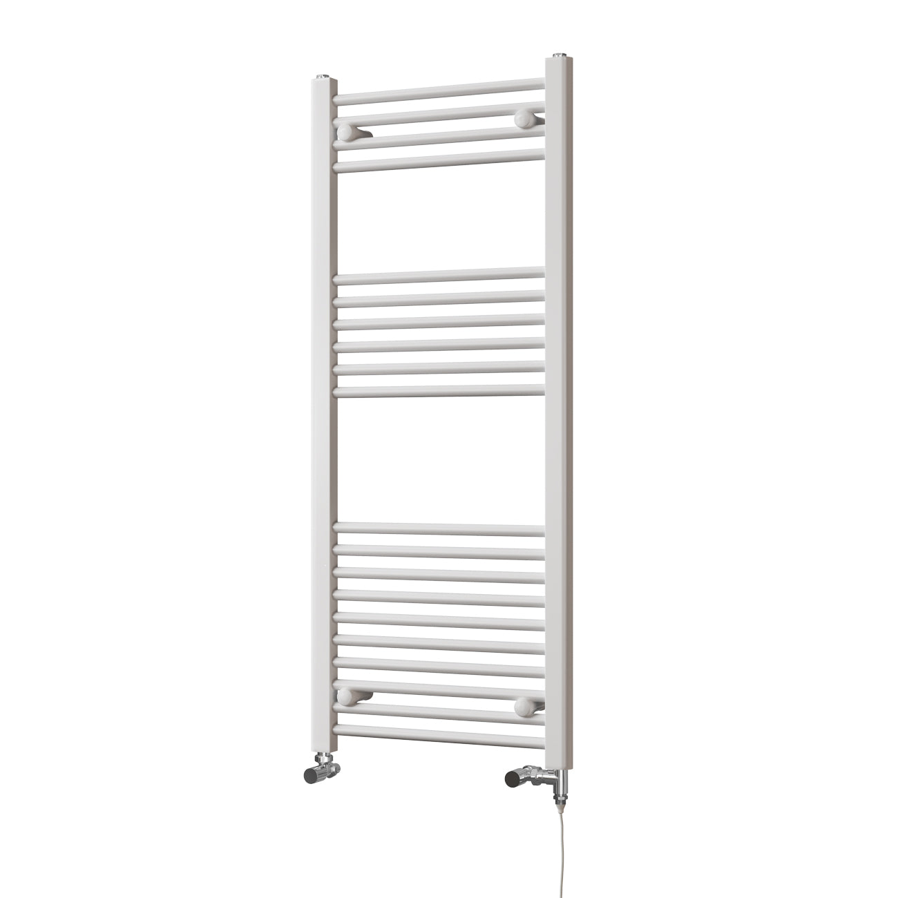 Zennor - White Dual Fuel Towel Rail H1200mm x W500mm Standard - Straight