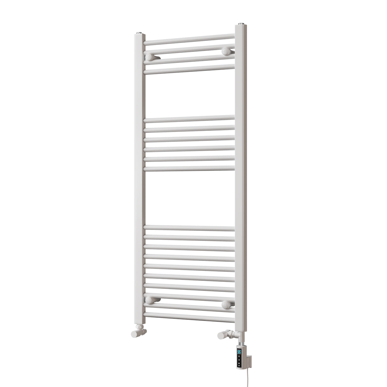 Zennor - White Dual Fuel Towel Rail H1200mm x W500mm Thermostatic WIFI - Straight