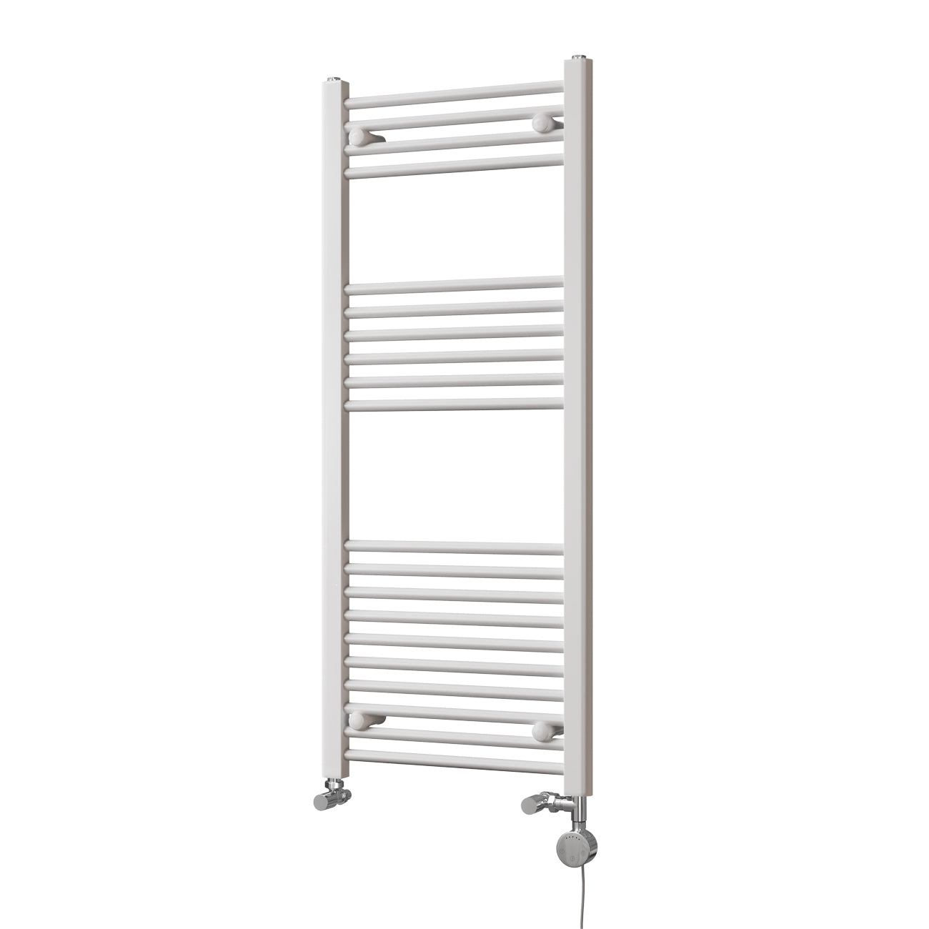 Zennor - White Dual Fuel Towel Rail H1200mm x W500mm Thermostatic - Straight