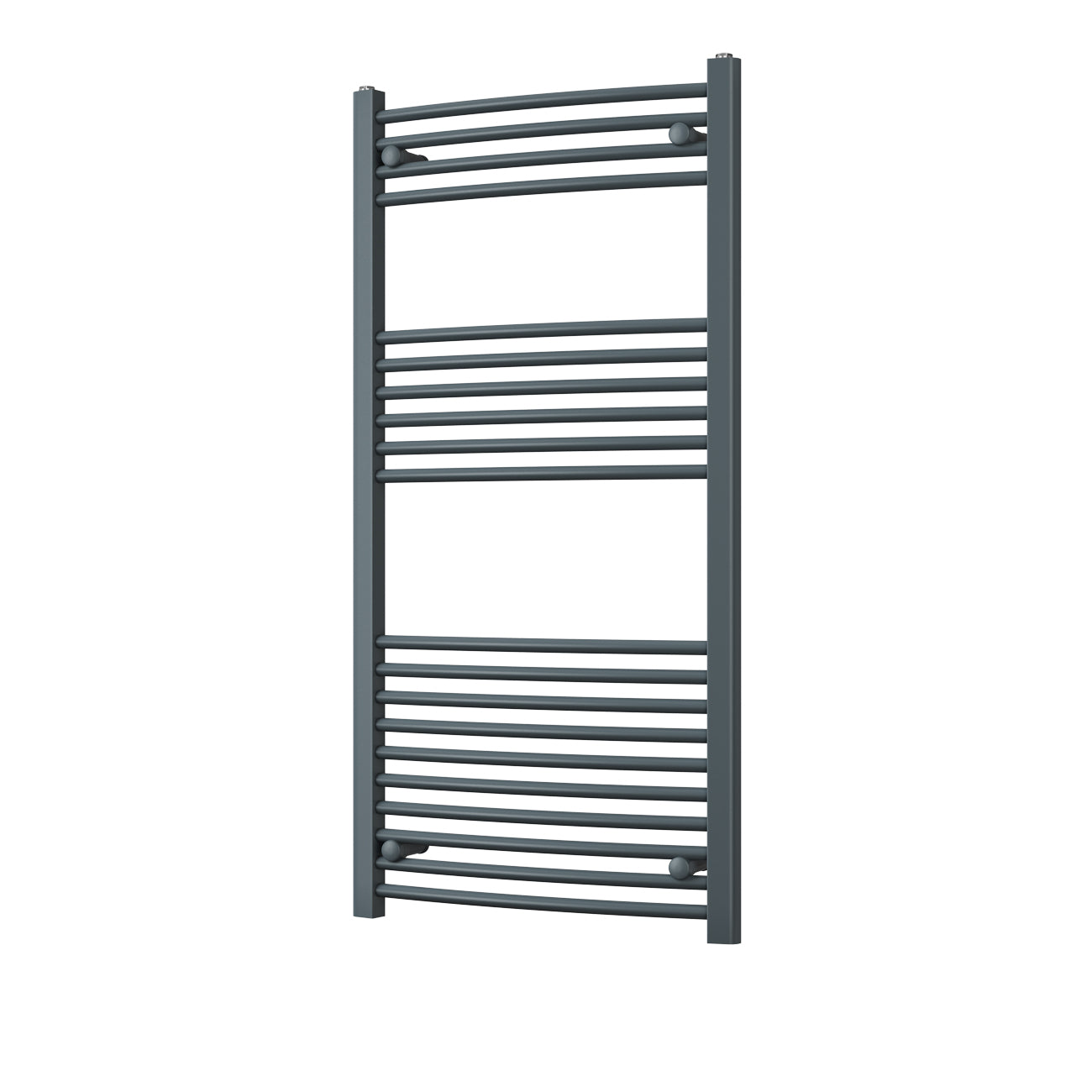 Zennor - Anthracite Heated Towel Rail - H1200mm x W600mm - Curved